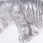 Large Mid-Century Aluminum Lidded Rhinoceros Sculpture Box