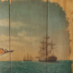 Large Oil Painting on Board of a Sailing Ship at Dock