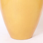 Large Pair of French Antique Yellow Glazed Jardinieres or Floor Vases