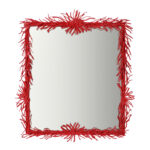 Large Mid Century Italian Faux Coral Wall Mirror