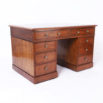 Antique English Leather Top Desk