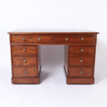 Antique English Leather Top Desk