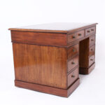 Antique English Leather Top Desk