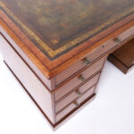 Antique English Leather Top Desk