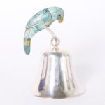 Los Castillo Vintage Silver Plate Dinner Bell with Bird