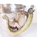 Mid Century Silver Plate Ice Bucket with Lizard Handles by Los Castillo