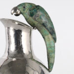 Mid Century Silver Plate Pitcher with Bird Handle Attributed to Los Castillo