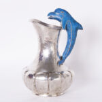 Vintage Silver Plate Pitcher with Dolphin Handle in the Style of Los Castillo