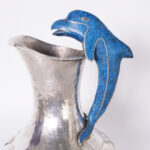 Vintage Silver Plate Pitcher with Dolphin Handle in the Style of Los Castillo