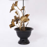 Vintage Japanese Lotus Flower Table Lamp