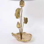 Mid Century Brass Lotus Table Lamp