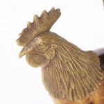 Vintage Bronze and Penshell Rooster Sculpture by Maitland-Smith