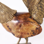 Vintage Bronze and Penshell Rooster Sculpture by Maitland-Smith