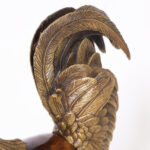 Vintage Bronze and Penshell Rooster Sculpture by Maitland-Smith