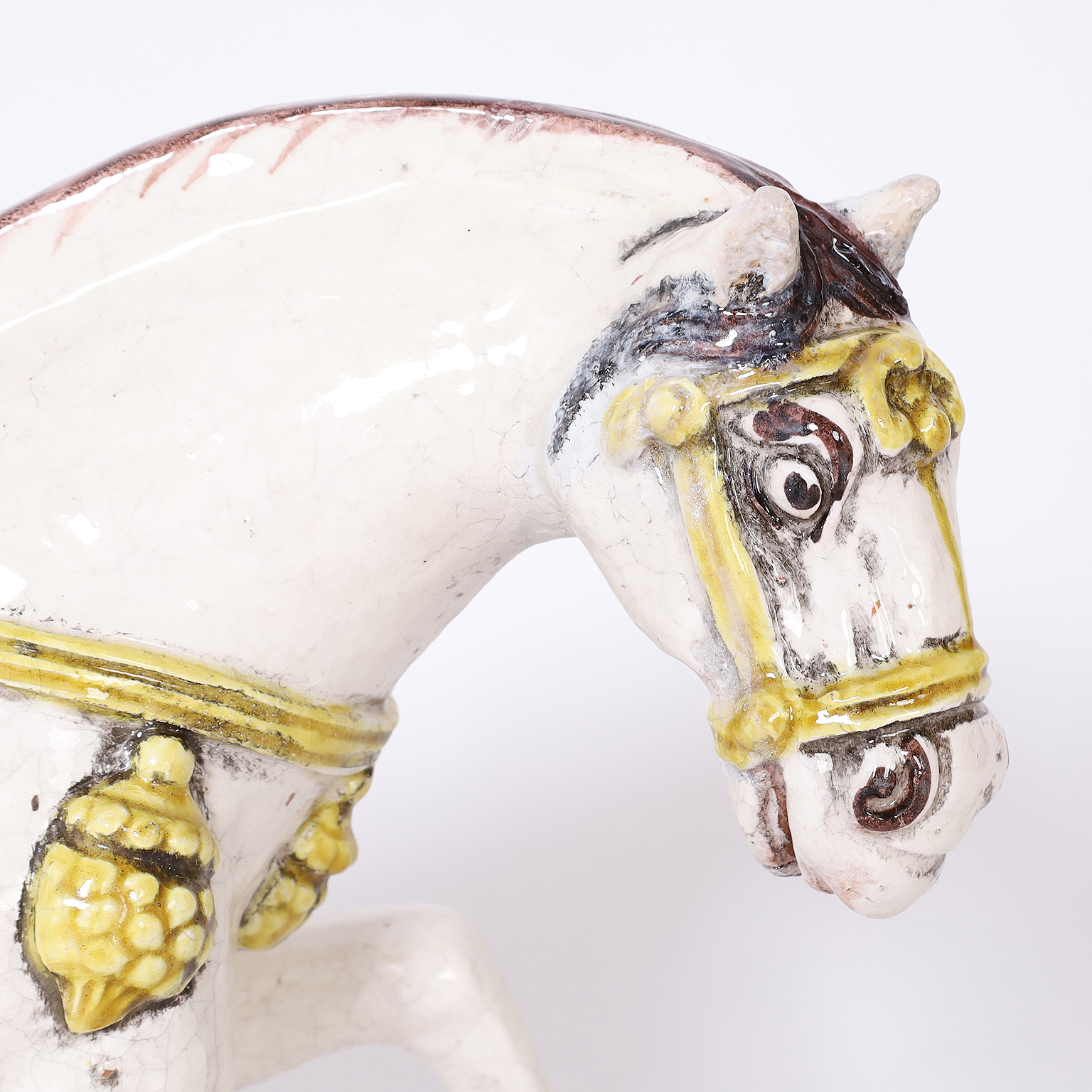 Glazed Terra Cotta Italian Prancing Horse