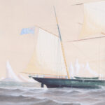 Antique Maritime Watercolor on Paper of the Yacht “Fox” on an Arctic Exploration