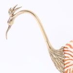 Mid Century Italian Brass and Seashell Bird Sculpture