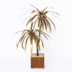 Mid Century Brutalist Palm Tree Sculpture Lamp