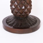Pair of Mid Century Carved Wood Pineapple Stands