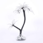 Mid Century Table Top Glass and Metal Palm Tree Sculpture