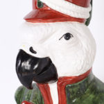 Mid-Century Italian Glazed Ceramic Military Parrot Bust