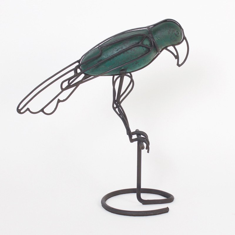 Mid Century Modern Metal Parrot Form Sculpture