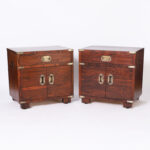 Vintage Pair of Campaign Style Rosewood Stands