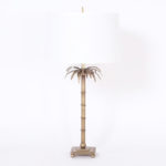 Mid-Century pair of Italian Metal Palm Tree Table Lamps