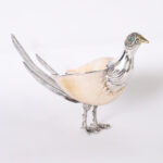 Mid Century Silver Plate and Conch Shell Bird Sculpture by Binazzi