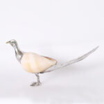Mid Century Silver Plate and Conch Shell Bird Sculpture by Binazzi