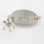 Modern Silver and Brass Serving Bowl