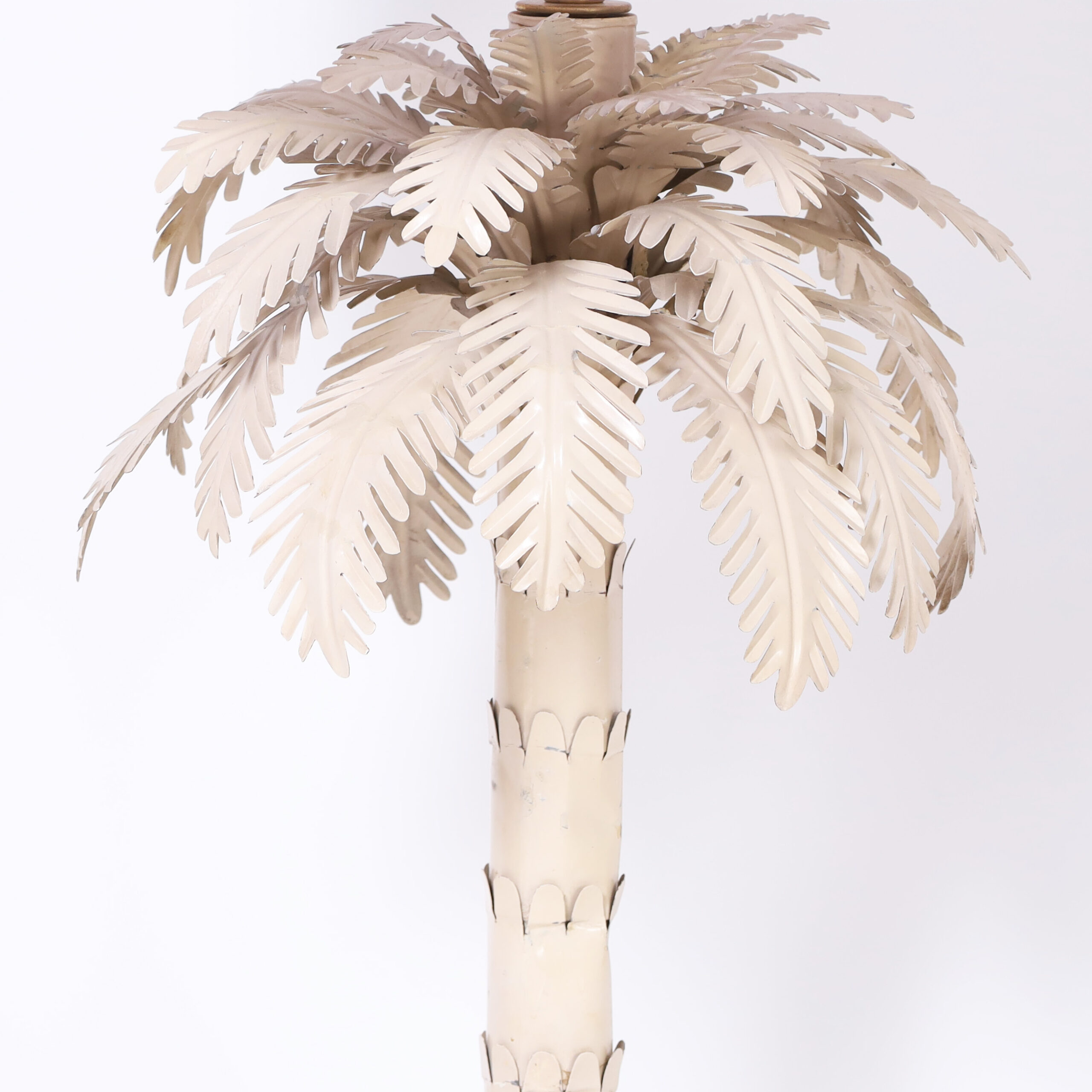Italian Mid Century Tole Palm Tree Table Lamp