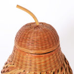 Mid-Century Wicker Pear form Lidded Jar or Container