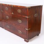 Vintage Rosewood Campaign Style Chest of Drawers of Dresser