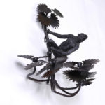 Pair of British Colonial Metal Monkey & Palm Sconces