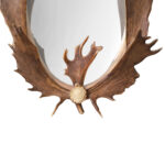 Antique Moose Antler Wall Mirror