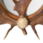 Antique Moose Antler Wall Mirror