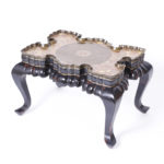 Anglo Indian Carved Wood and Kashmiri Decorated Coffee Table