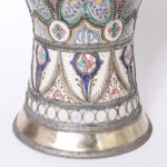 Large Moroccan Earthenware and Metal Lidded Urn