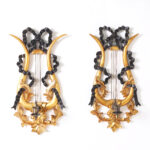 Pair of Vintage Neoclassic Lyre Wall Sconces