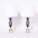 Pair of Mid Century Neoclassic Pineapple Table Lamps