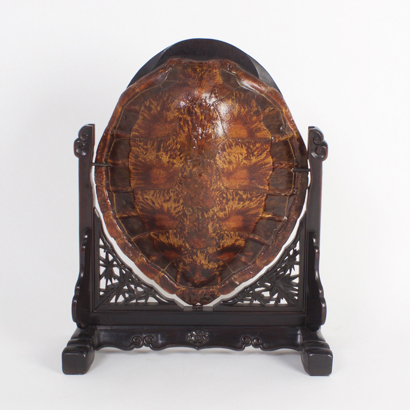 Rare, Antique Chinese Turtle Shell Vanity Mirror