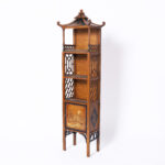 Vintage Pagoda Chinese Chippendale Etagere with Chinoiserie