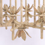 Pagoda Form Reed Wrapped Chandelier or Light Fixture From the FS Flores Collection