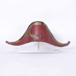 British Colonial Style Tole Military Hat Trade Sign on Lucite