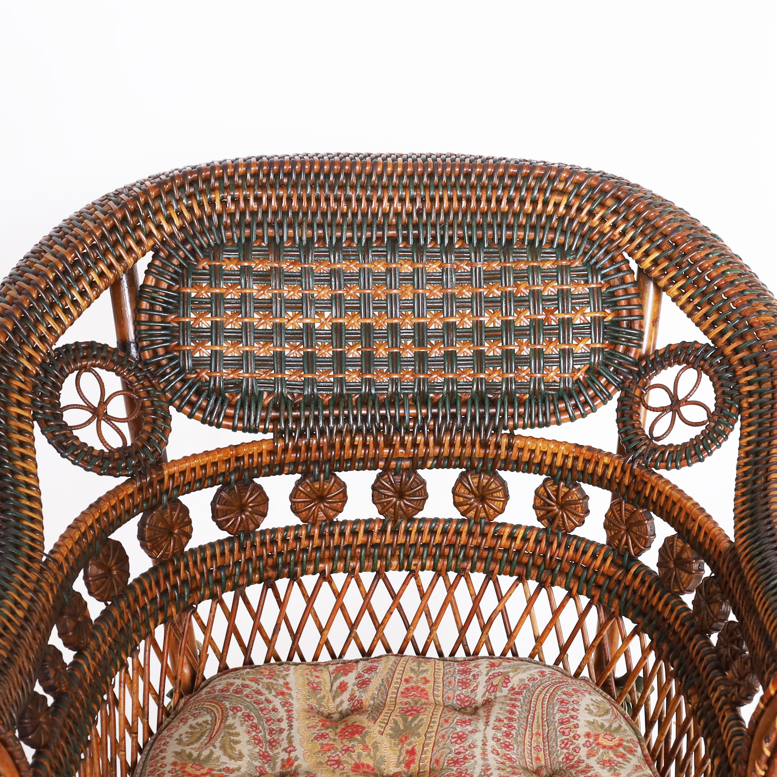 Pair of Antique French Rattan Cafe Chairs