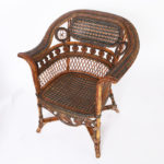 Pair of Antique French Rattan Cafe Chairs