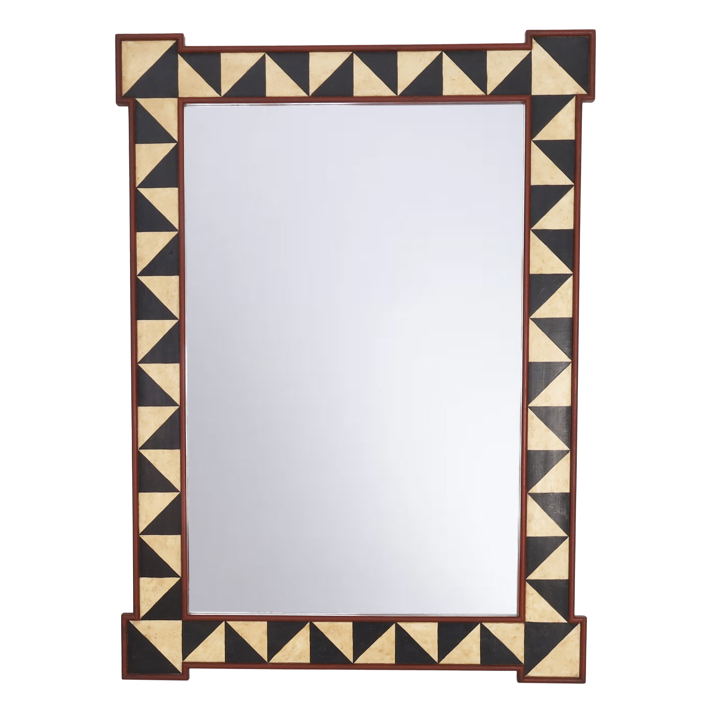Pair of Large Wall Mirrors with Hand Painted Frames