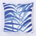 Blue and White Linen Pillow