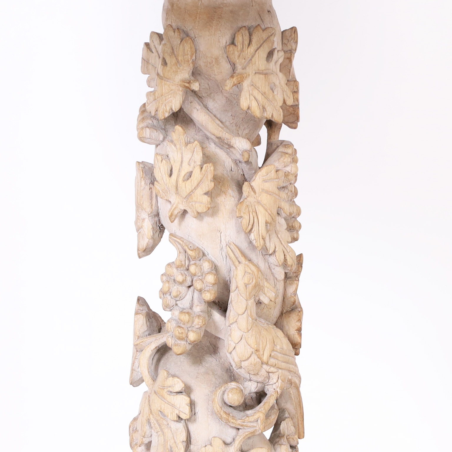 Pair of 18th C. Italian Carved Columns Converted to Table Lamps